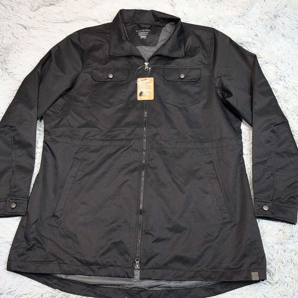 Trimark Jacket Womens 2XL Black Gorpcore Lightweight Zip Up Vented Pockets New